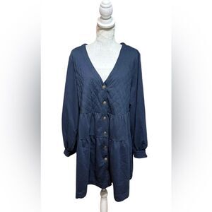 SUNDAYS Anthropologie CLIFTON DRESS in navy blue 1X